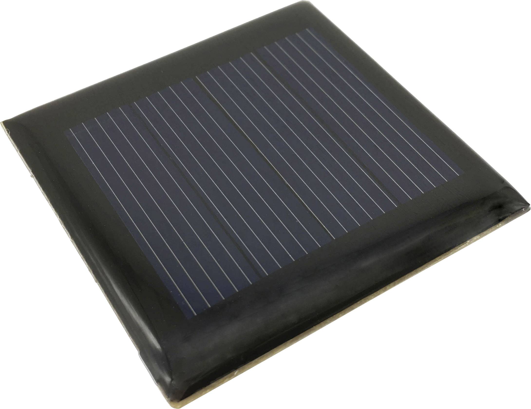 Klein vierkant zonnepaneel met een donkerblauwe oppervlakte en dunne witte lijnen voor energieopwekking uit zonlicht.