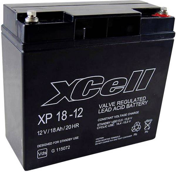 XCell XP1712 Loodaccu 12 V 18 Ah Loodvlies (AGM) (b x h x d) 181 x 167 x 77 mm M5-schroefaansluiting Onderhoudsvrij, VDS-certificering