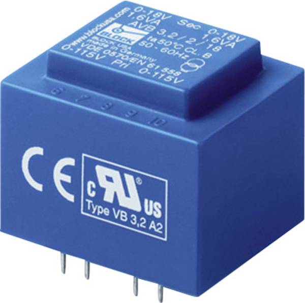 BLOCK AVB 2,3/2/12 Printtransformator 2 x 115 V 2 x 12 V/AC 2.30 VA 95 mA