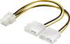 Renkforce Stroom Y-kabel [1x ATX-stekker 6-polig - 2x IDE-stroomstekker 4-polig] 0.15 m Geel, Zwart