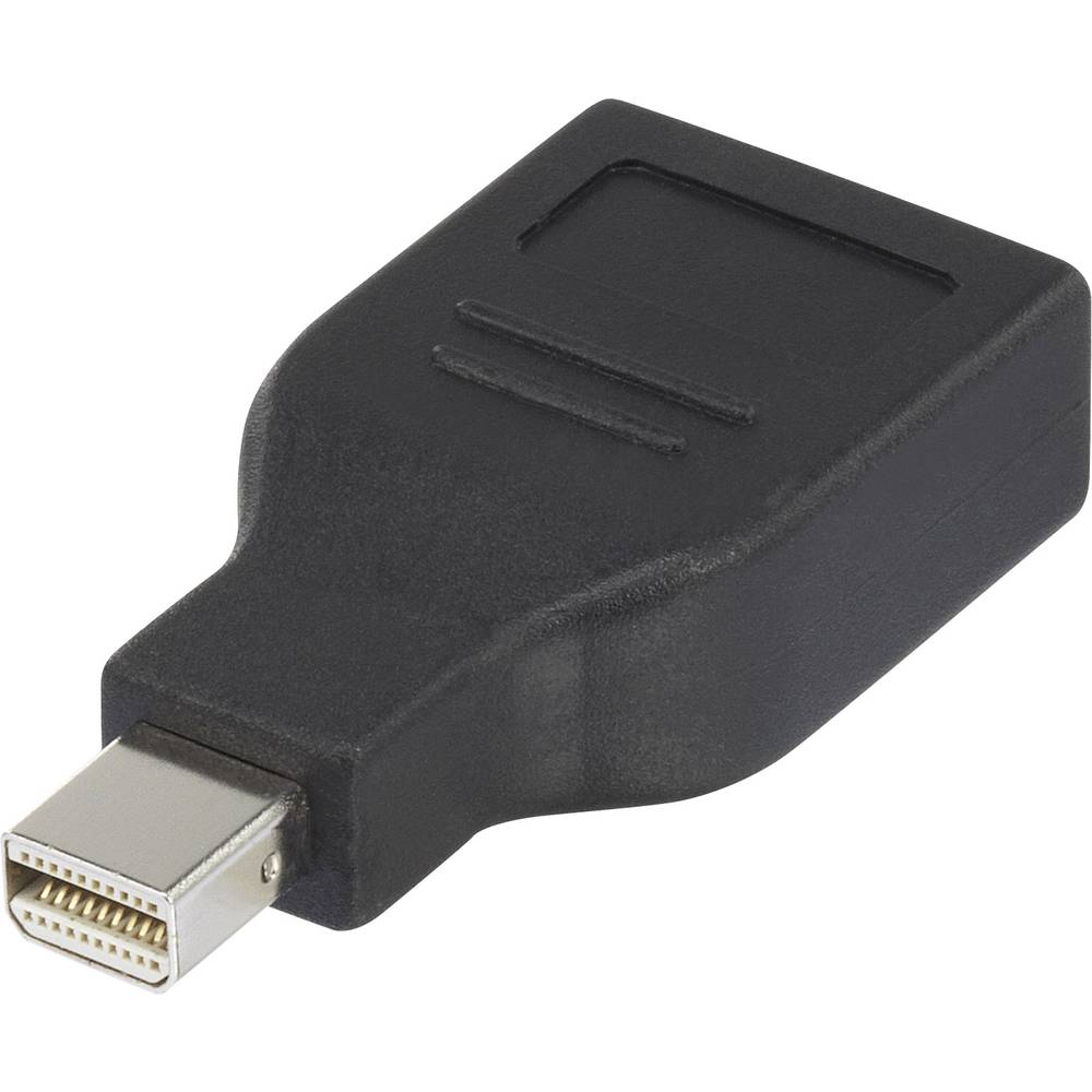 Renkforce RF-4174572 DisplayPort Adapter [1x Mini-DisplayPort stekker - 1x DisplayPort bus] Zwart Vergulde steekcontact