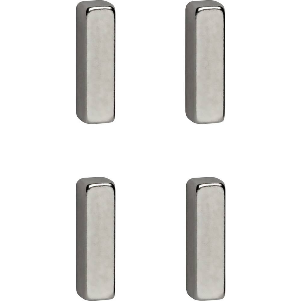 Maul Neodymium magneet (b x h x d) 15 x 4 x 4 mm rechthoekig, staaf Zilver 4 stuk(s) 6169096