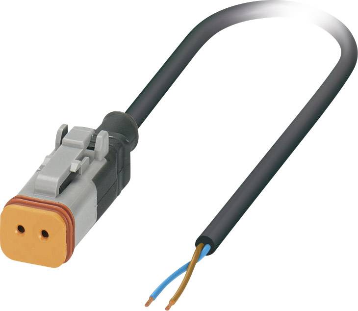 'Een elektrische kabel met een stekker aan het uiteinde, bestaande uit twee zichtbare koperen draden, geschikt voor voertuig- of industriële aansluitingen.'