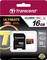 Verpakking van een Transcend microSDHC geheugenkaart, 16 GB, UHS-I, Klasse 10, 90 MB/s leessnelheid, geschikt voor Full HD.
