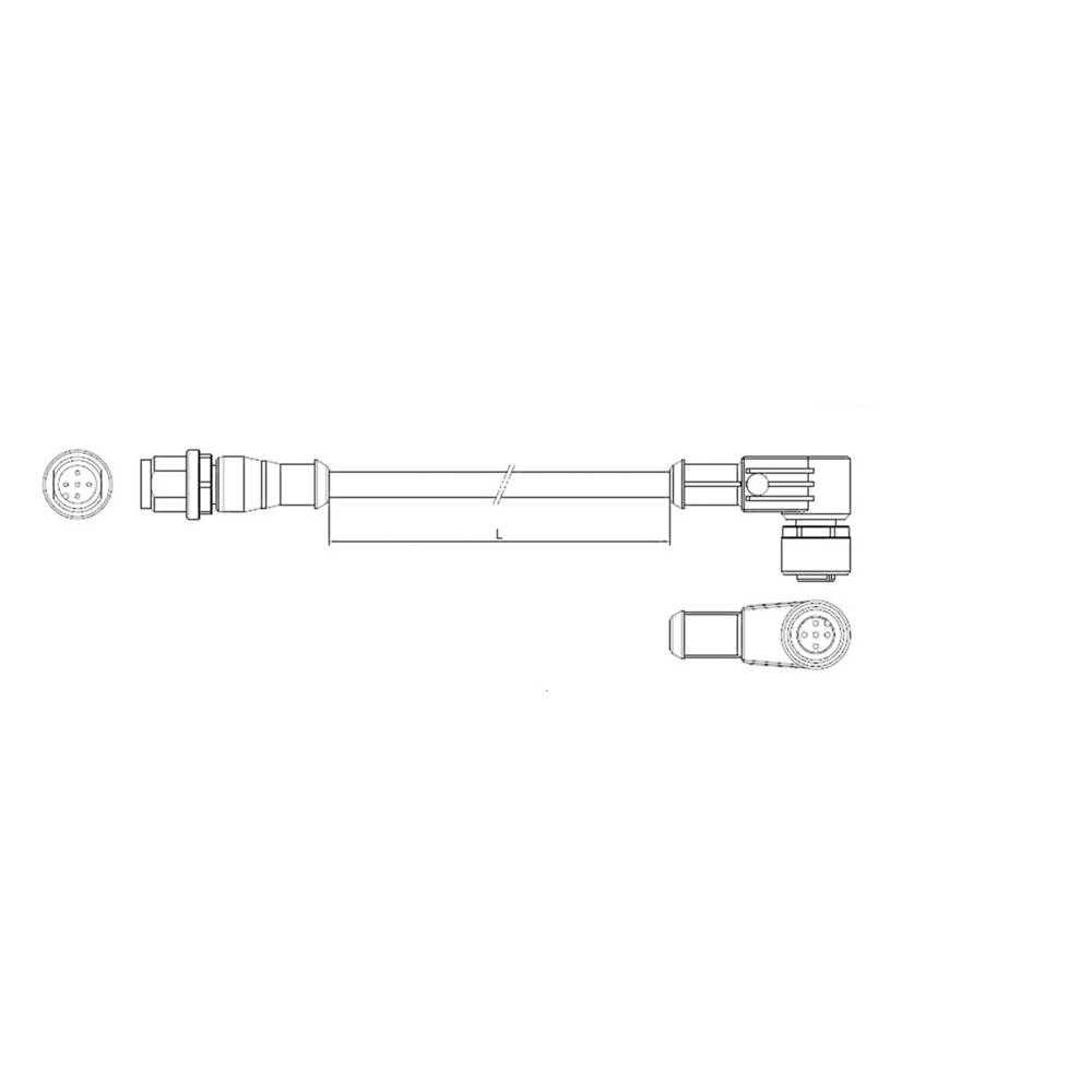 TE Connectivity 2273094-3 Sensor/actuator connector, geassembleerd M12 Aantal polen: 8 Stekker, haaks 5.00 m 1 stuk(s)