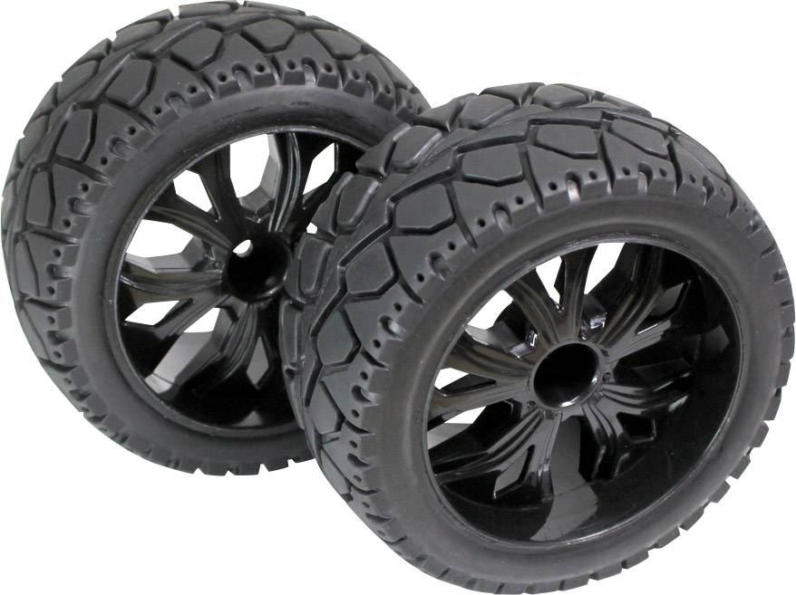 Absima 1:10 Buggy Complete wielen Tarmac forward 5-spaaks Zwart 1 paar