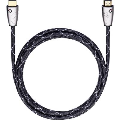 Oehlbach 123 HDMI-kabel HDMI Aansluitkabel HDMI-A-stekker, HDMI-A-stekker 0.75 m Zwart Vergulde steekcontacten, Ultra HD