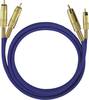 Cinch Audio Aansluitkabel [2x Cinch-stekker - 2x Cinch-stekker] 1.00 m Blauw Vergulde steekcontacten Oehlbach NF 1 Master