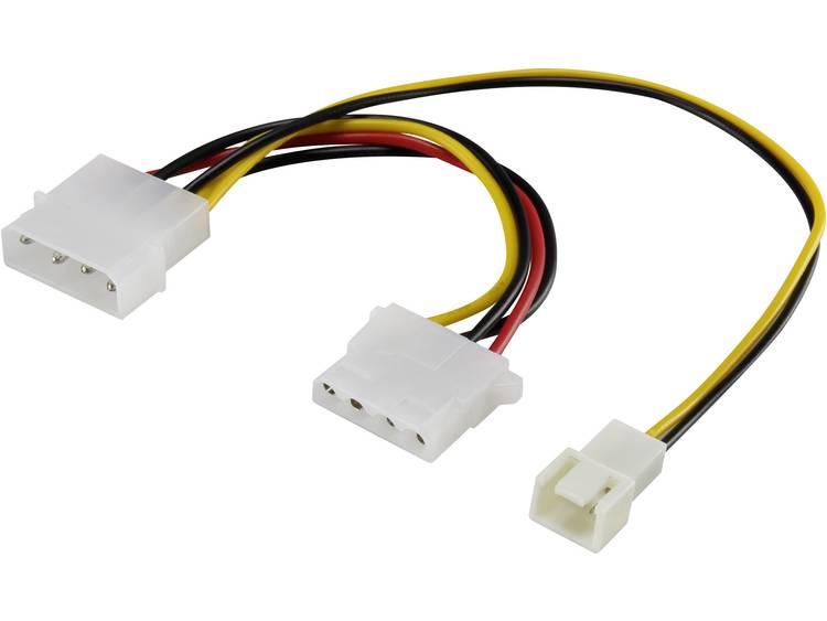 PC-ventilator Y-kabel [1x PC-ventilator stekker 3-polig 1x IDE-stroombus 4-polig, IDE-stroomstekker 