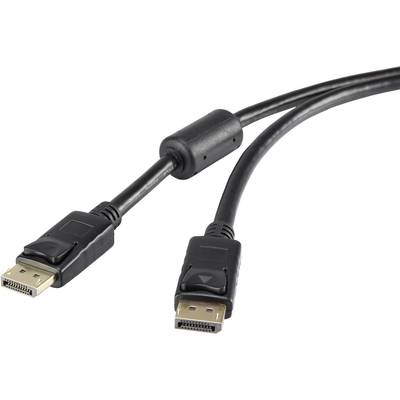 Renkforce DisplayPort Aansluitkabel DisplayPort stekker, DisplayPort stekker 10.00 m Zwart UHD 4K @ 60 Hz Vergulde steek