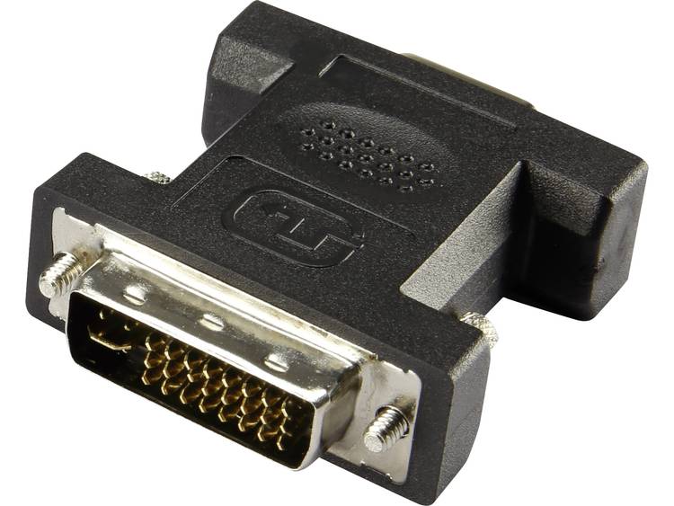 renkforce DVI-VGA Adapter [1x DVI-stekker 24+5-polig 1x VGA bus] Zwart