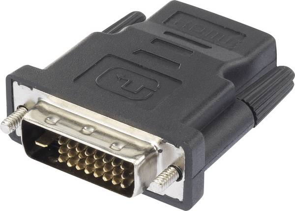 Renkforce RF-4212228 HDMI / DVI Adapter [1x HDMI-bus - 1x DVI-stekker 24+1-polig] Zwart