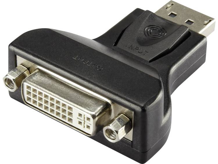 renkforce DisplayPort-DVI Adapter [1x DisplayPort stekker 1x DVI-bus 24+5-polig] Zwart