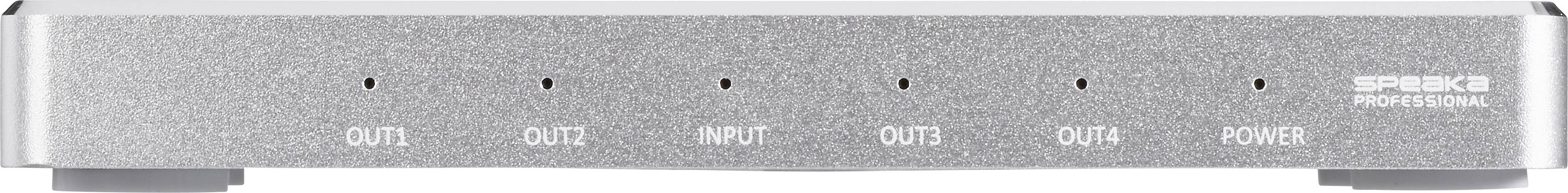 SpeaKa Professional 4 poorten HDMI-splitter Met aluminium behuizing, Ultra HD-geschikt 3840 x 2160 Pixel-1