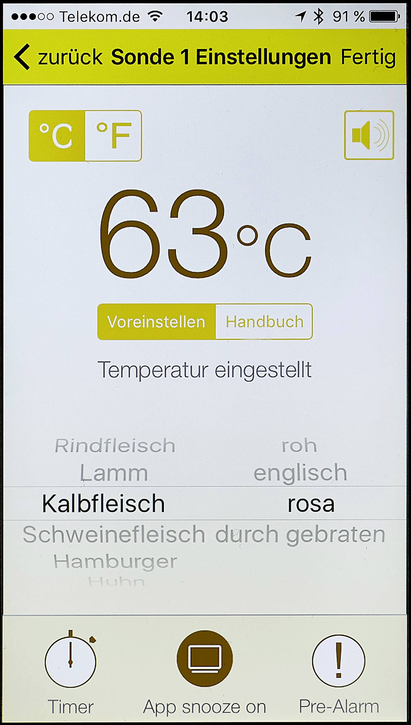 Barbecuethermometer Gratis app, Kabelsensor, Alarm, Automatische uitschakeling Renkforce-7