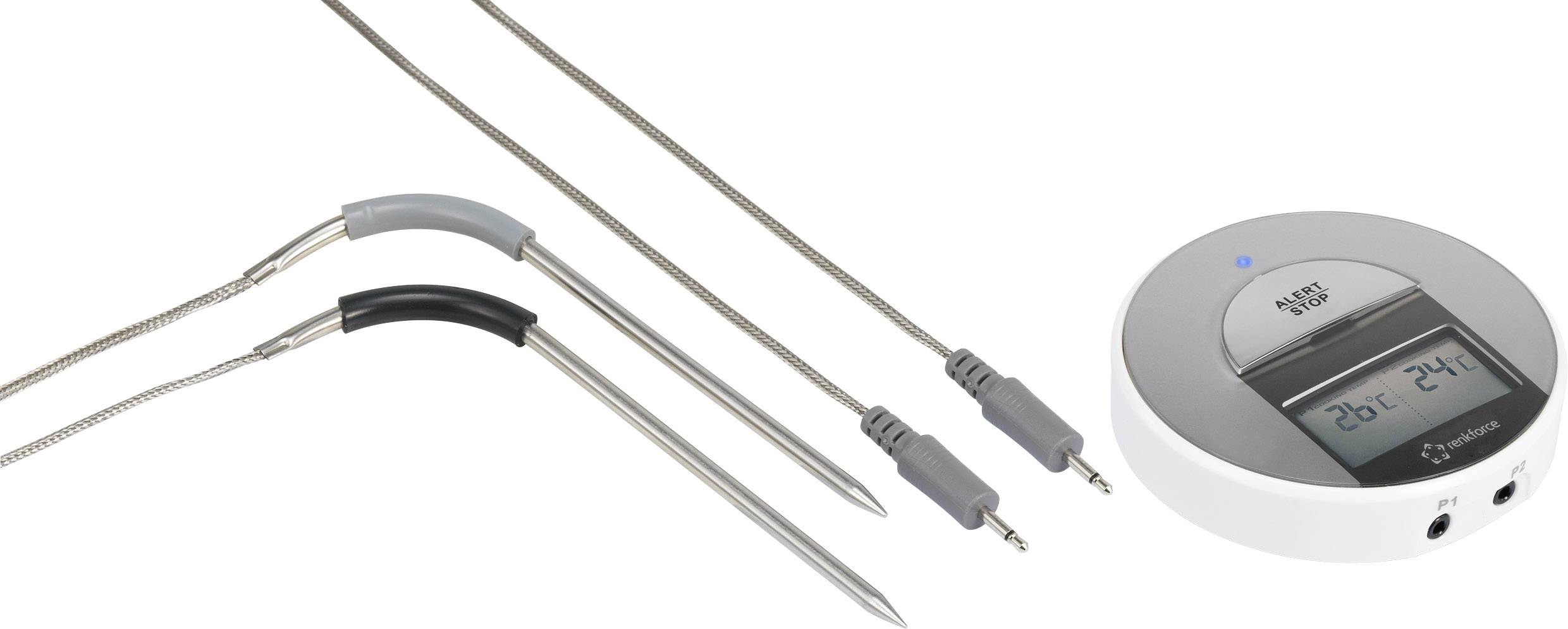 Barbecuethermometer Gratis app, Kabelsensor, Alarm, Automatische uitschakeling Renkforce-2