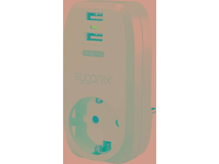 sygonix 17863X1 USB-oplader (Thuislader) Uitgangsstroom (max.) 3400 mA 2 x USB, Geaarde koppeling