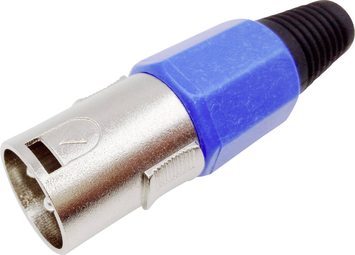 Conrad Components 1408806 XLR-connector Stekker, recht Aantal polen: 3  Blauw 1 stuk(s) 
