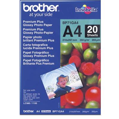 Brother Premium Plus Glossy Photo Paper BP71GA4 Fotopapier DIN A4  20 vellen Hoogglans