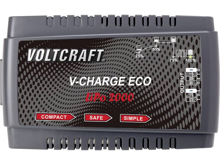 VOLTCRAFT V-Charge Eco LiPo 2000 Modelbouw oplader 230 V 2 A Li-poly
