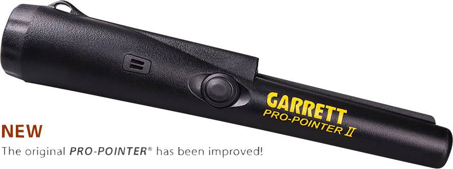 Zwarte 'GARRETT PRO-POINTER II' Metaaldetector. Nieuwe verbeterde versie getoond.