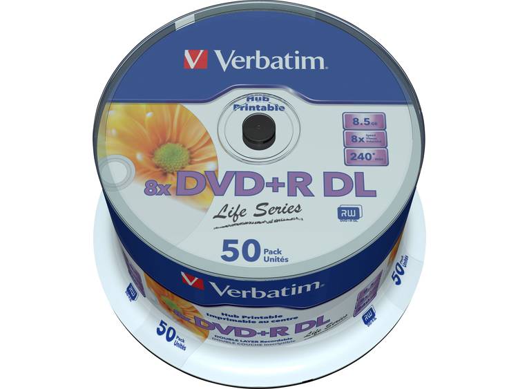 Verbatim DVD+R Double Layer Inkjet Printable 8x Life Series (97693)