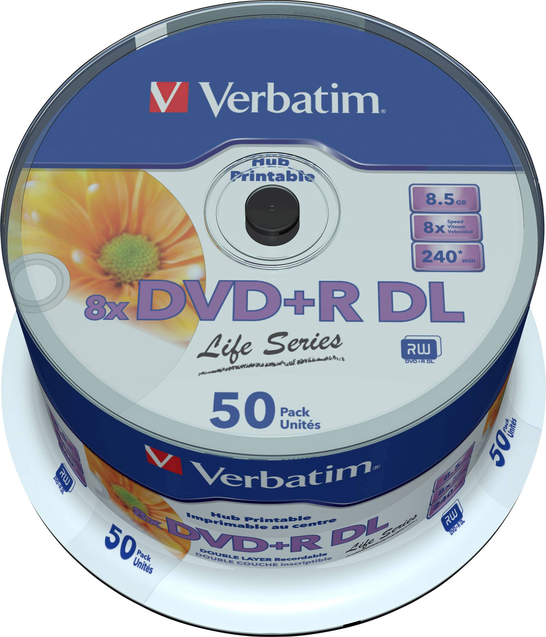 Verbatim 97693 DVD+R DL disc 8.5 50 stuk(s) Spindel Bedrukbaar kopen Conrad Electronic