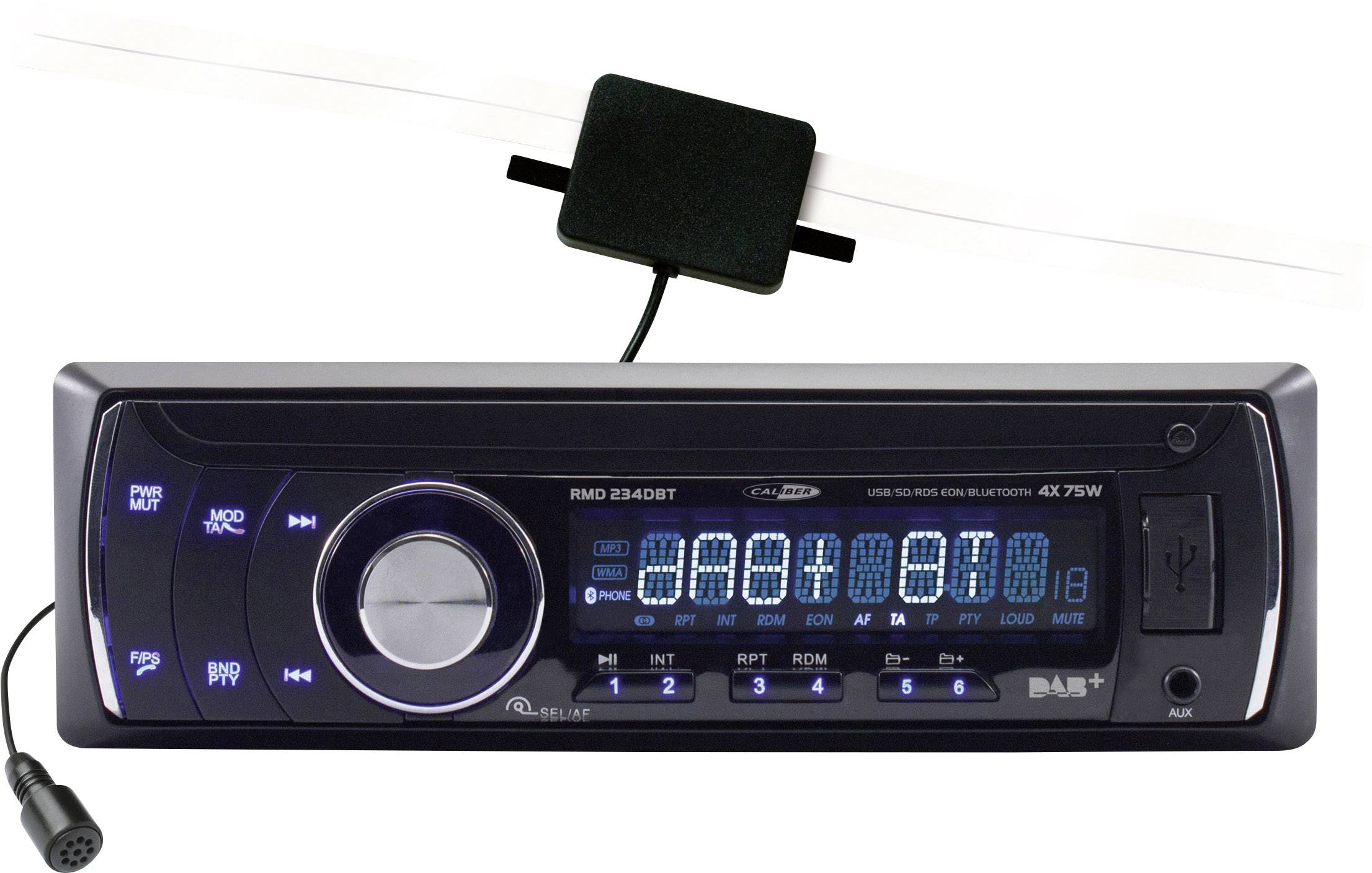 Conrad-Caliber Audio Technology RMD 234DBT Autoradio enkel DIN DAB+ tuner, Bluetooth handsfree-aanbieding Conrad-Caliber Audio Technology RMD 234DBT Autoradio enkel DIN DAB+ tuner, Bluetooth handsfree-aanbieding