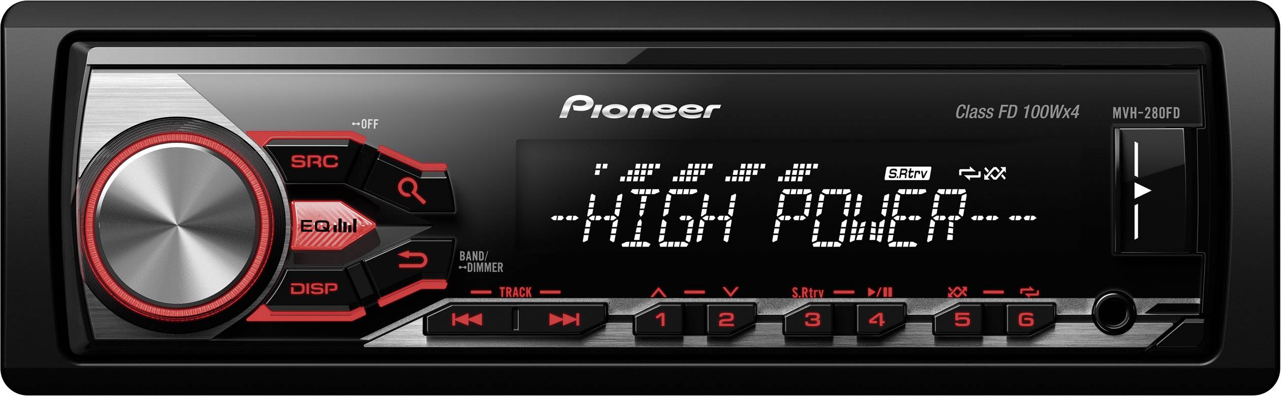 Pioneer MVH-280FD Autoradio enkel DIN Aansluiting voor stuurbediening ...