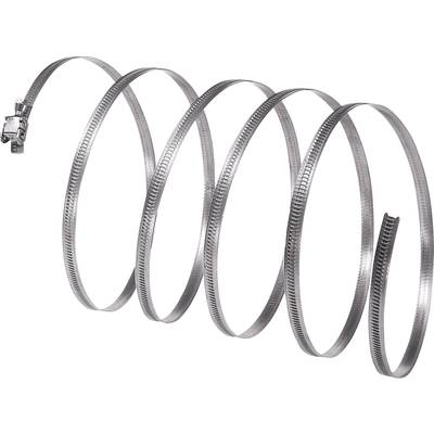 Een gegolfd metalen band dat wordt gebruikt als eindloze klem voor slangklemmen. Het is flexibel en aanpasbaar in lengte.