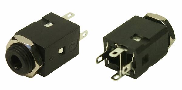 Cliff FC681375VH Jackplug 3,5 mm Bus, inbouw Aantal polen: 3 Stereo Zwart 1 stuk(s)