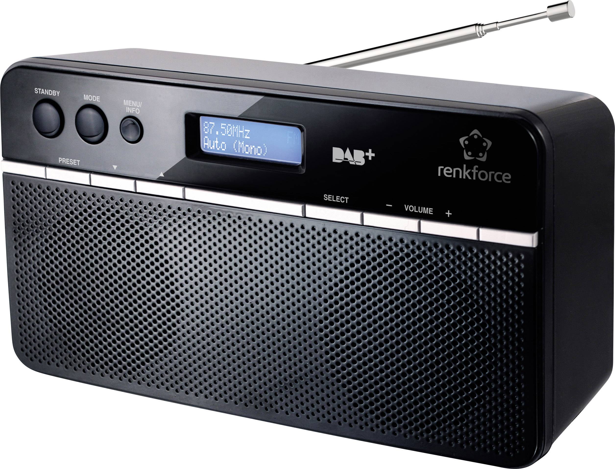 DAB+ Transistorradio Renkforce NE6210 DAB+, FM Zwart