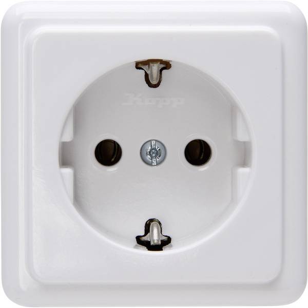 Kopp 101802000 Wandcontactdoos met randaarde   Standaard (opbouw) Arctisch-wit 1 stuk(s)