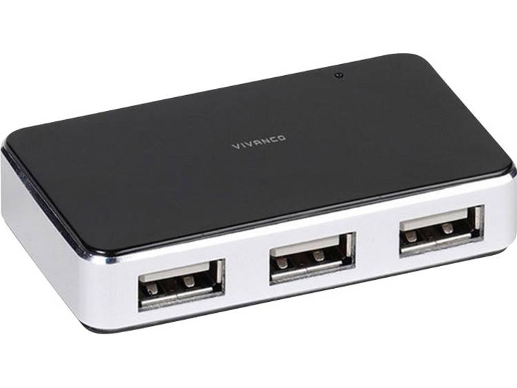 Vivanco 4 poorten USB 2.0 hub Zwart-zilver