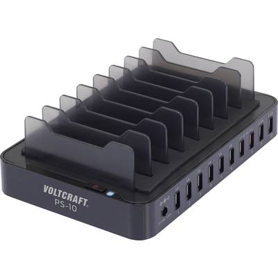 VOLTCRAFT PS-10 PS-10 USB-laadstation 66 W Thuis Uitgangsstroom (max.) 13200 mA 10 x USB Automatische detectie