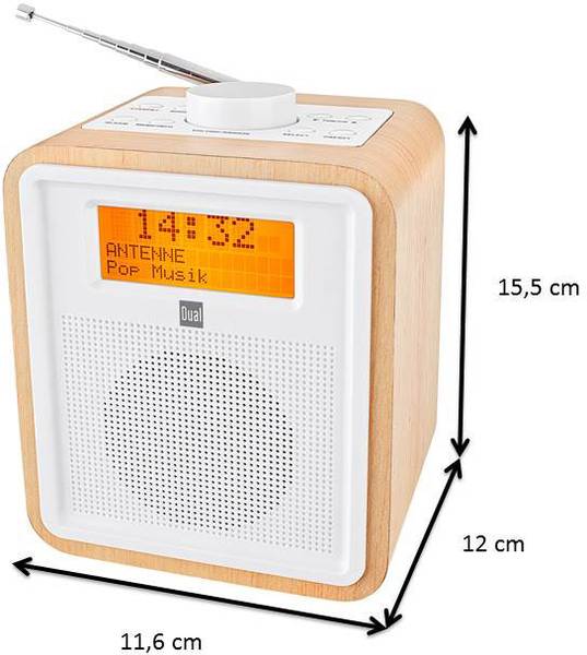 Dual DAB CR 27 Wekkerradio DAB+, FM Hout Conrad.nl