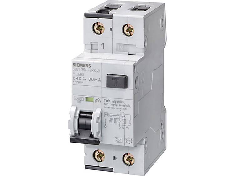 Siemens 5SU1354-7KK10 Aardlekschakelaar-zekeringautomaat 2-polig 10 A 0.03 A 230 V
