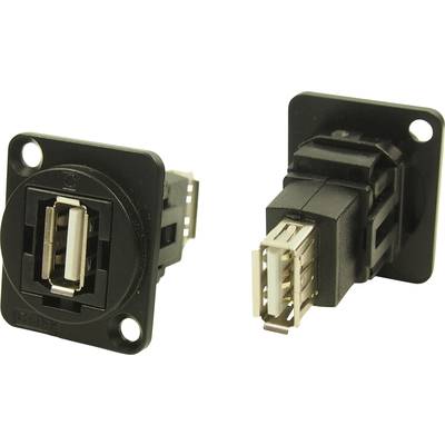 XLR Adapter USB A-aansluiting 2.0 naar USB 2.0 A Man Adapter, inbouw CP30208NMB  CP30208NMB Cliff 1 stuk(s)