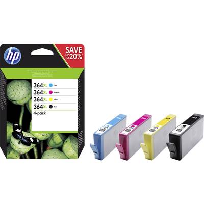 HP Inktcartridge 364XL Origineel Combipack Zwart, Cyaan, Magenta, Geel N9J74AE Inkt