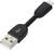 Een korte, zwarte USB-naar-Lightning-kabel, geschikt voor het opladen en synchroniseren van gegevens voor Apple-apparaten.