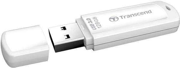 Transcend JetFlash® 730 USB-stick 128 GB Wit TS128GJF730 USB-A 3.2 Gen 1