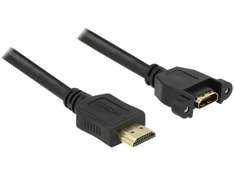 Delock HDMI Verlengkabel [1x HDMI-stekker 1x HDMI-bus] 0.25 m Zwart