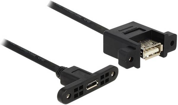 Delock 85109 USB-kabel USB 2.0 USB-micro-B bus, USB-A bus 0.25 m Zwart