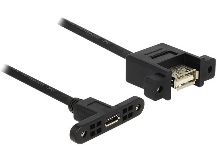 Delock USB 2.0 Verlengkabel [1x USB 2.0 stekker micro-B 1x USB 2.0 bus A] 1 m Zwart