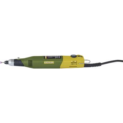 Een handig, elektrisch aangedreven slijptoestel met een groen-geel behuizing, geschikt voor precisie knutsel- en modelbouwwerkzaamheden.