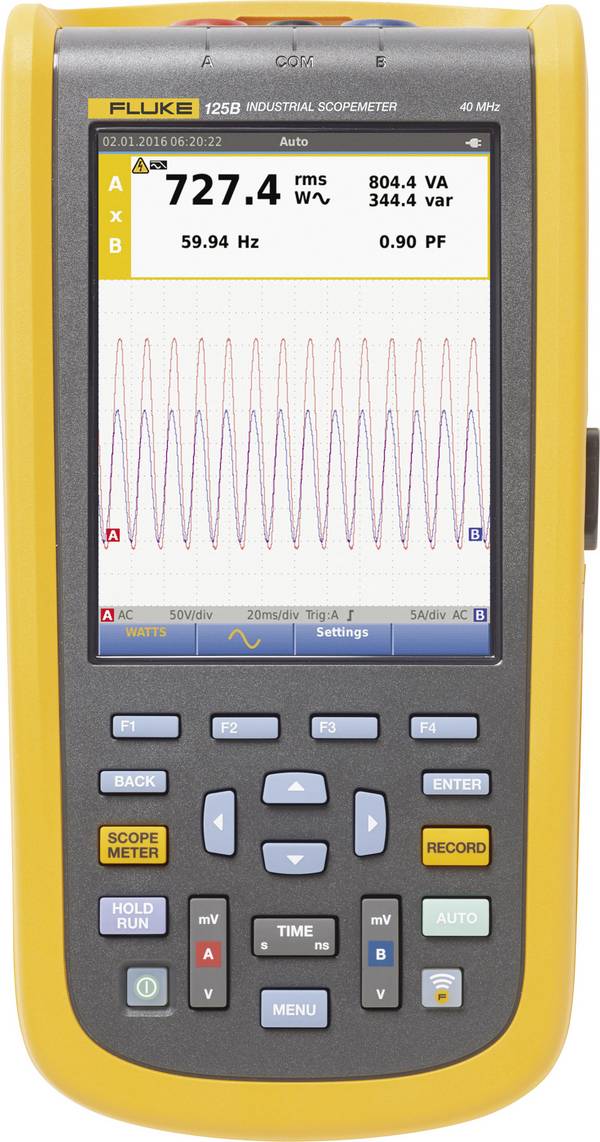 Fluke 124B/EU/S Handoscilloscoop  40 MHz 2-kanaals 4 GSa/s   Multimeterfuncties 1 stuk(s)