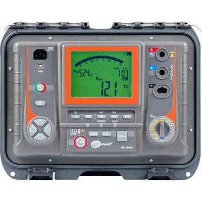 Een digitaal meetapparaat met een display toont '524V'. Het heeft knoppen en aansluitingen voor het meten van elektrische parameters.