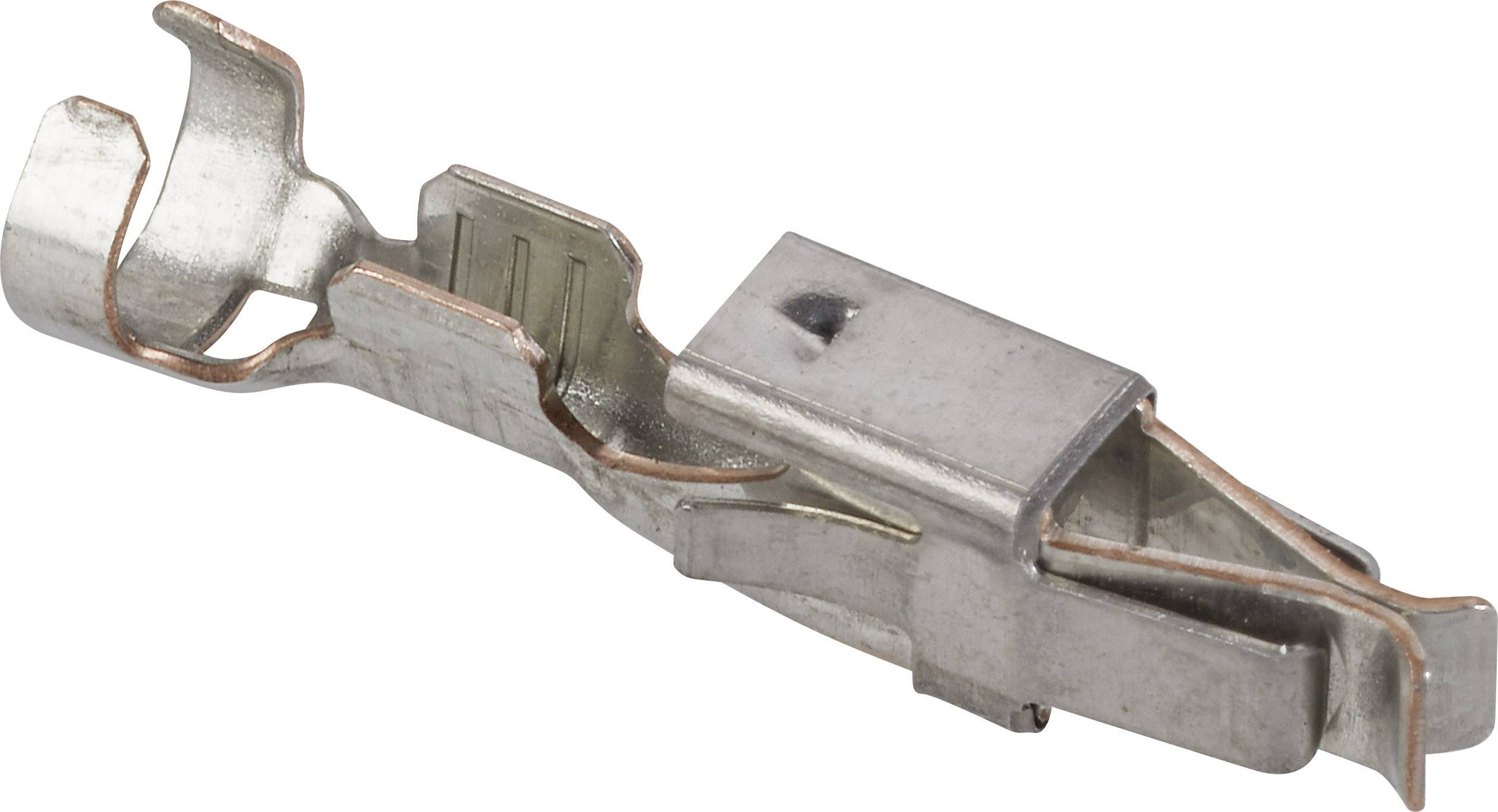 Een metalen kabelstekker met meerdere bochten en een opening aan de voorkant, geschikt voor elektrische verbindingen.