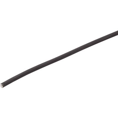 Een lang, zwart kabel met een gladde oppervlakte, getoond in diagonale uitlijning op een witte achtergrond.