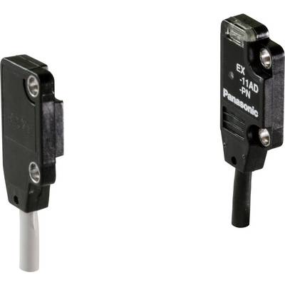 Twee zwarte sensoren met kabels links en een bedrijfslogo rechts. Ze lijken geschikt voor industriële automatisering.